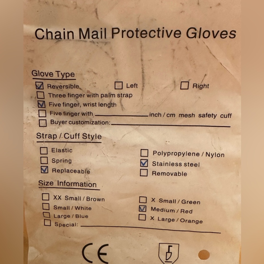 Franklin Chain Mail Reversible Stainless Steel Glove, Size Medium. - Picture 4 of 4